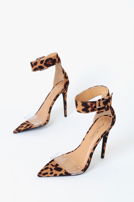 leopard pointed heels