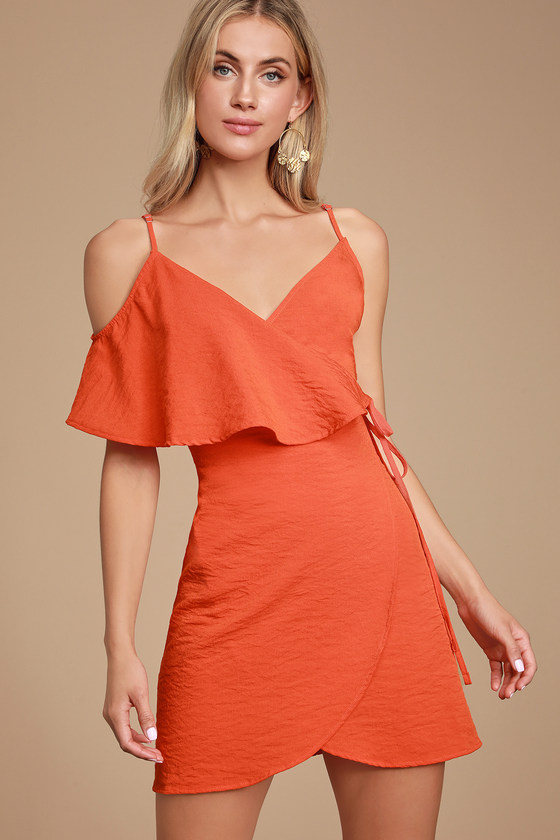 orange asymmetrical dress