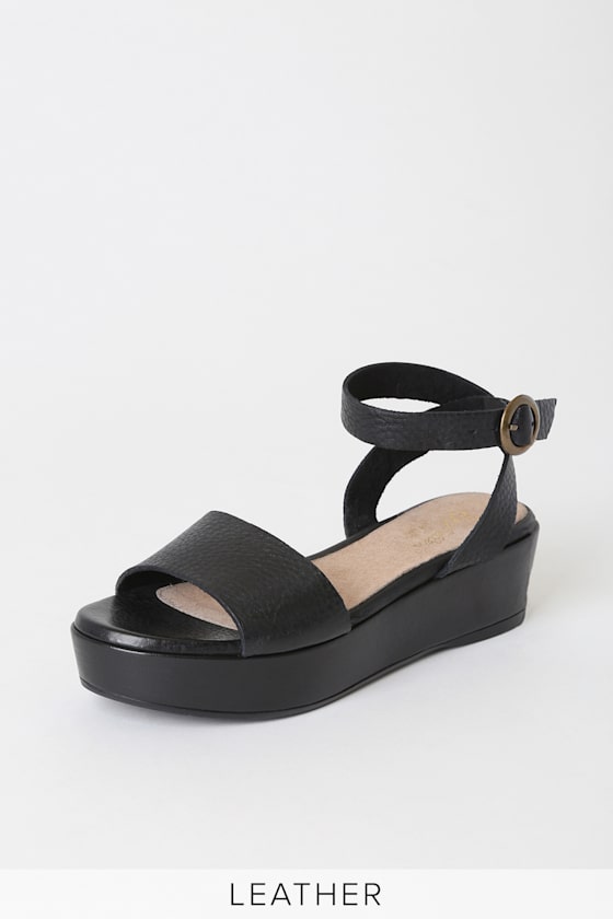 leather flatforms sandals