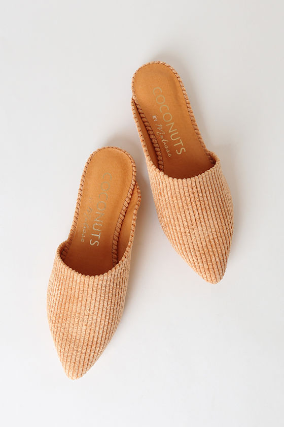 Xander Natural Micro Cord Pointed-Toe Mules 2