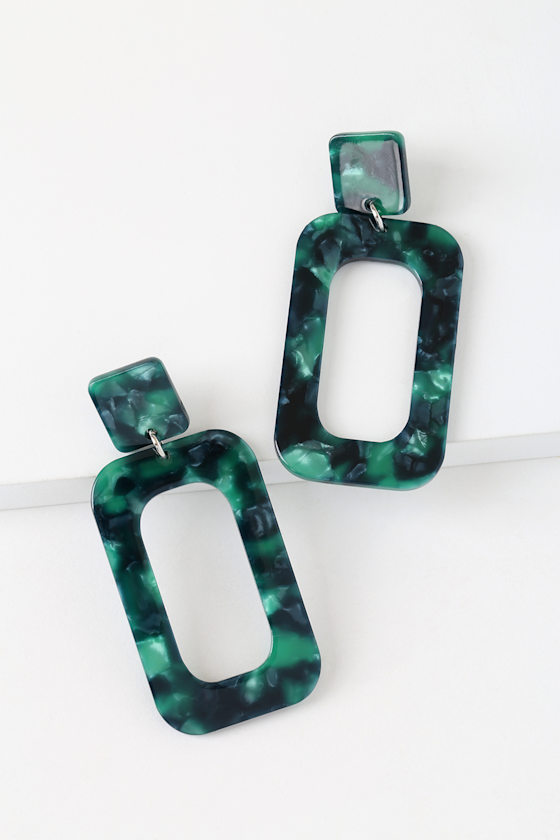 Emerald Sky Teal Green Drop Earrings 2
