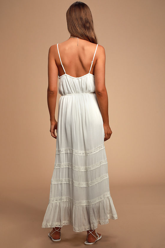 Coulee White Lace Maxi Dress 8