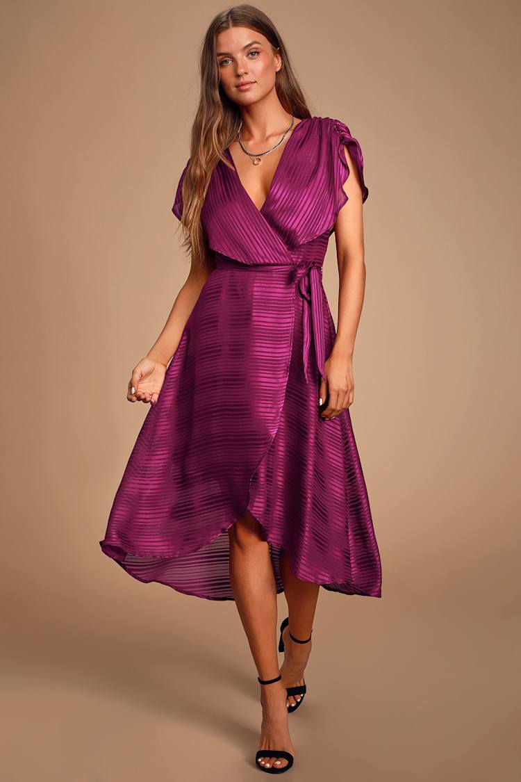 pink dress puffy sleeves Addison Pink Puff-Sleeve Mini Dress by Sky To Moon - Size M - Satin Babydoll with Ruffle Hem
