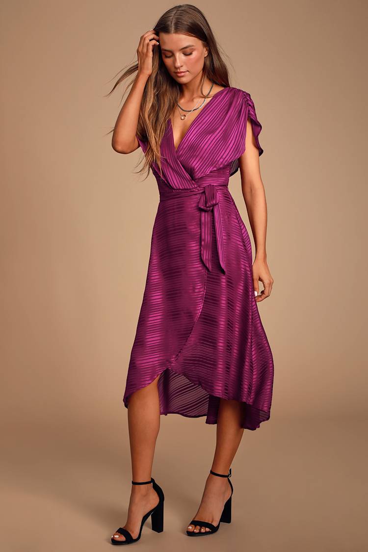 striped satin midi dress DRIES VAN NOTEN Striped satin midi dress