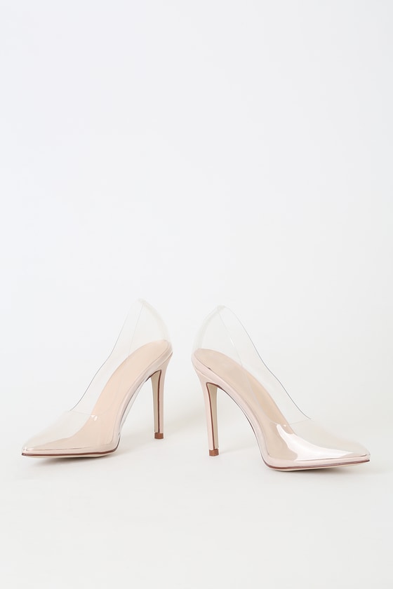 Clear Heels - Nude Pumps - Vinyl Pumps 