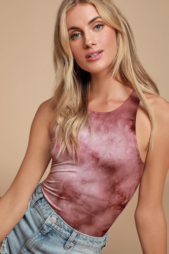 Salento Marsala Tie-Dye Sleeveless Bodysuit 4