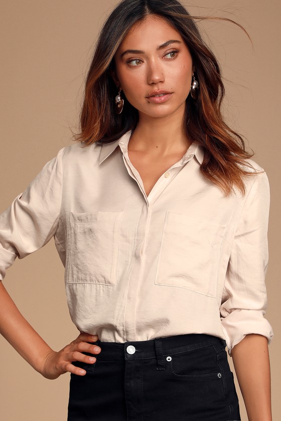 Classic Cream Top - Button-Up Top - Long Sleeve Top - Top - Lulus