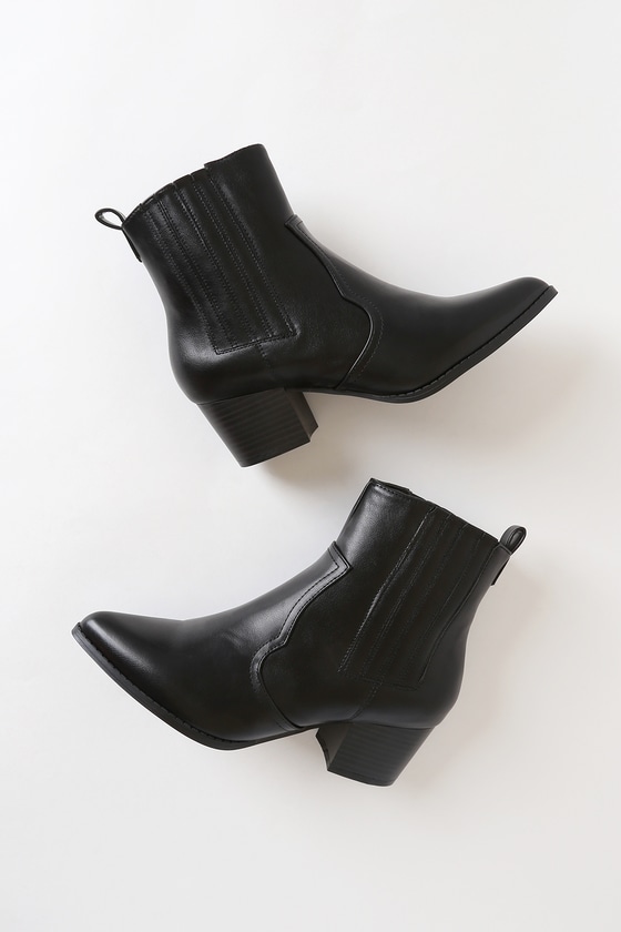 pointed black bootie