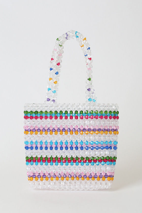 Fun in the Sun Clear Multi Beaded Tote 1