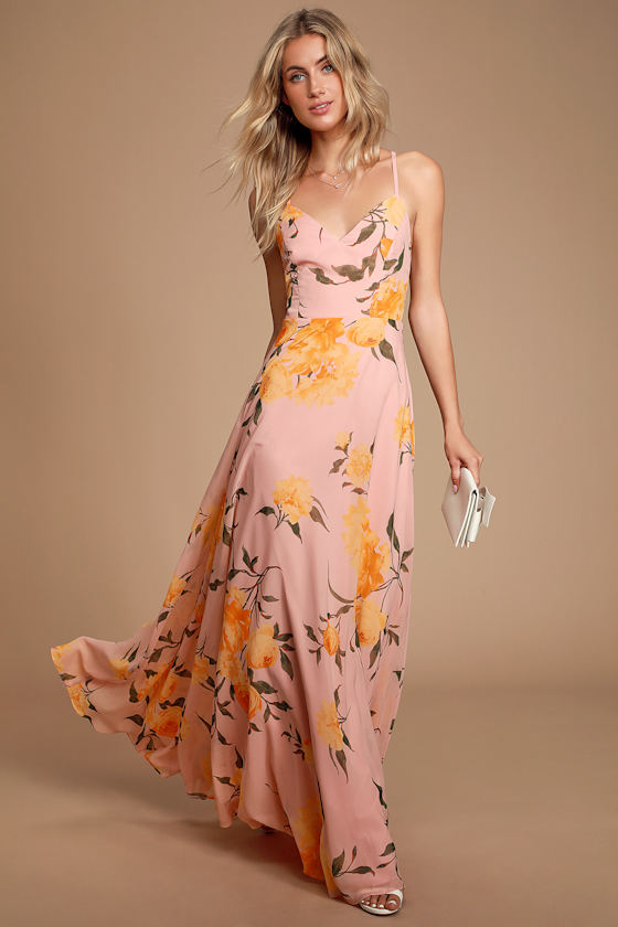 Endless Endearment Blush Floral Print Maxi Dress 7