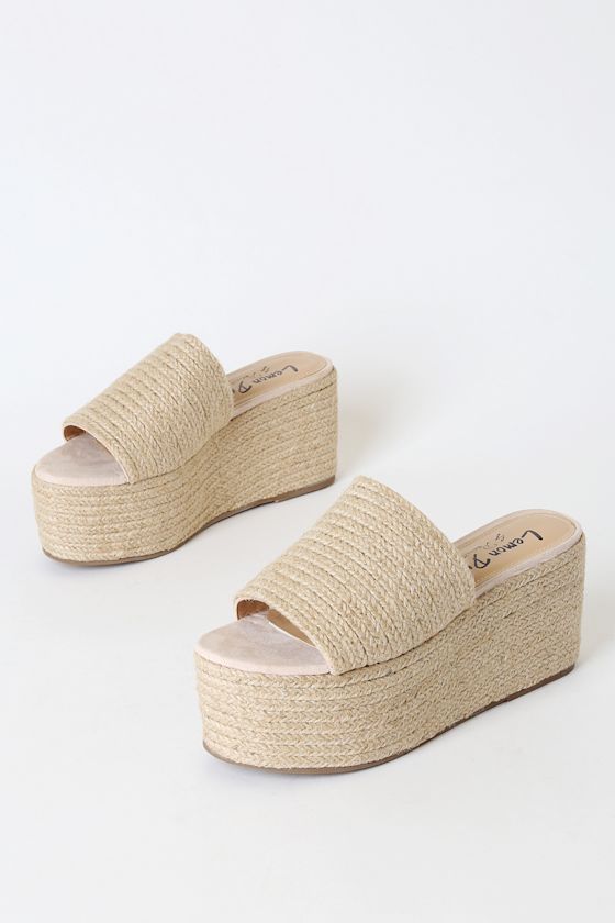 Wafa Natural Flatform Espadrille Sandals 1