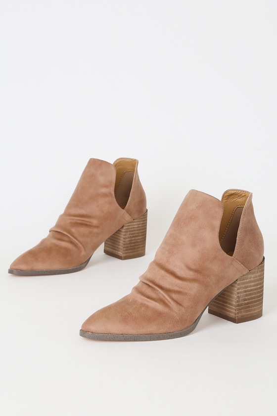 tan ankle bootie