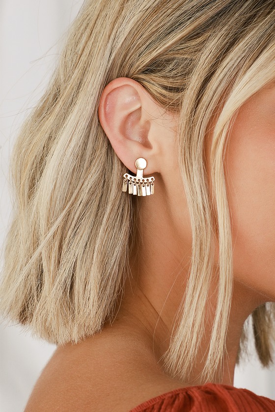 Lulus Brigid Gold Fringe Earrings