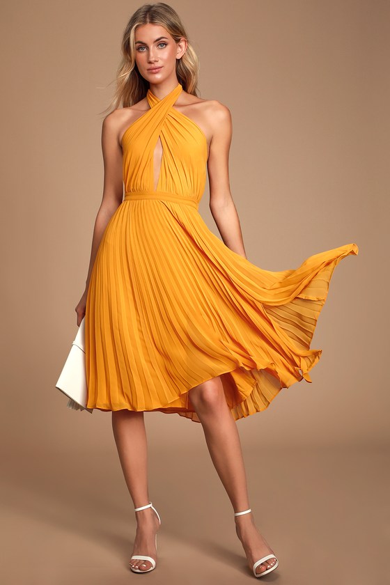 marigold cocktail dress