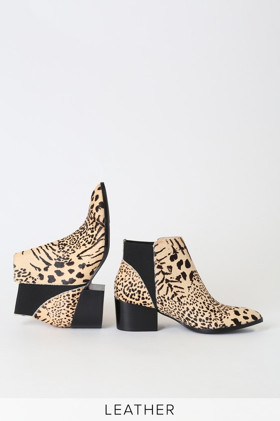 pointed leopard booties
