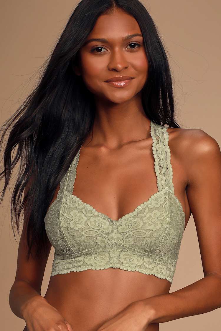 Free People Galloon - Sage Green Bralette - Lace Bralette - Lulus