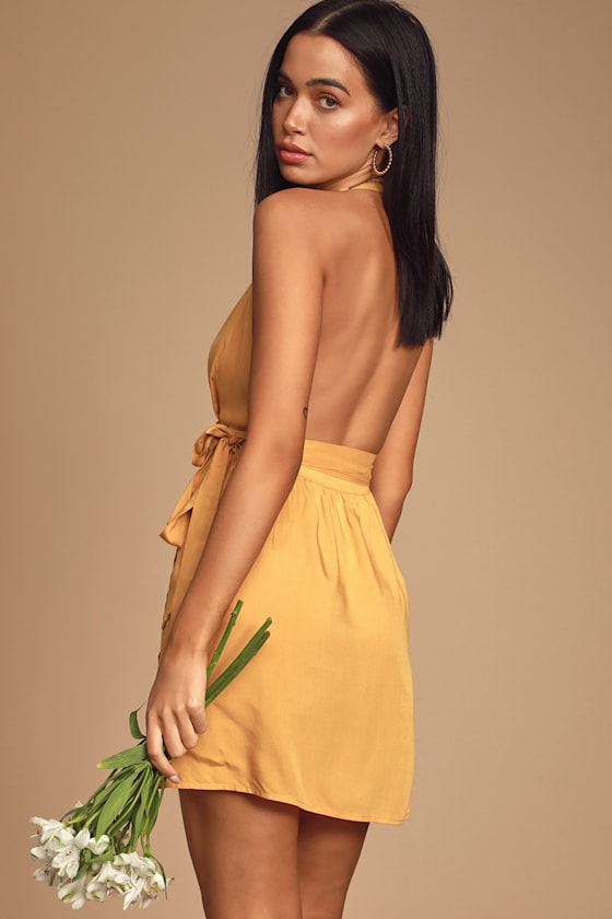 Positively Perfect Mustard Yellow Wrap Dress 8