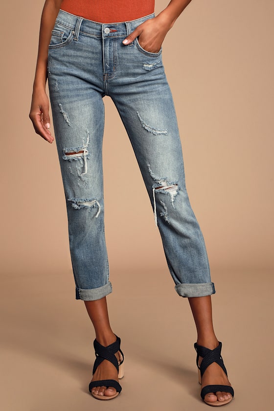 Jac Medium Wash Distressed Boyfriend Jeans 3