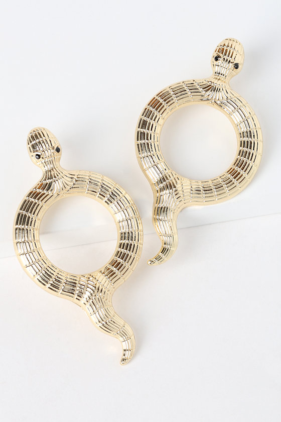 Shaylin Gold Snake Earrings 2