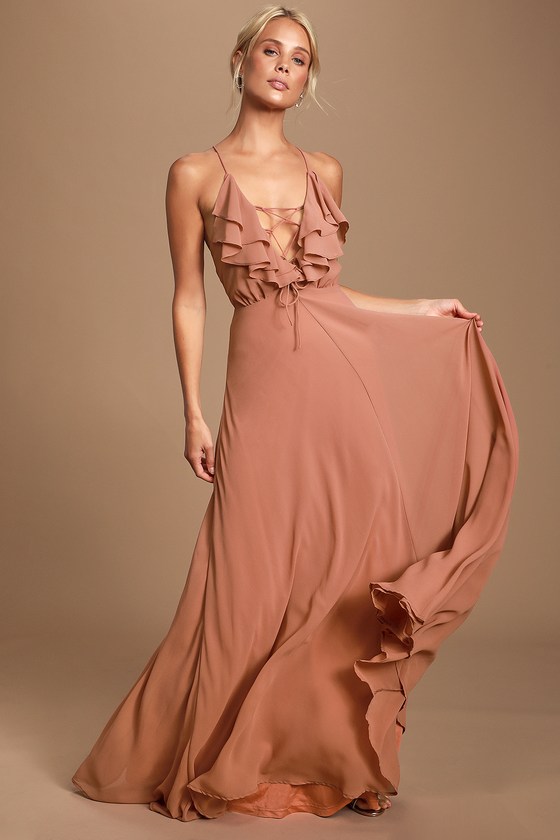 lulus dusty rose maxi dress
