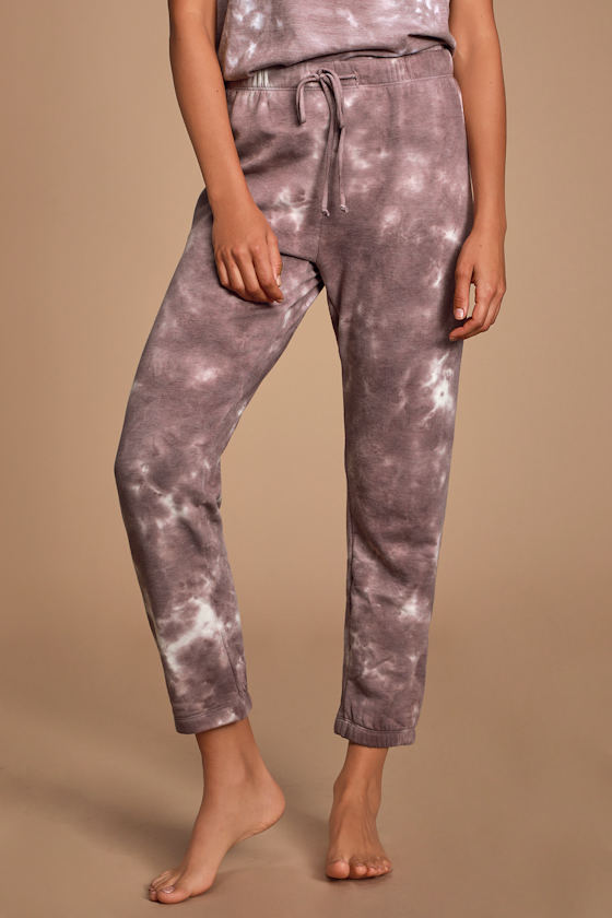 Cozy Livin' Mauve Purple Tie-Dye Joggers 3