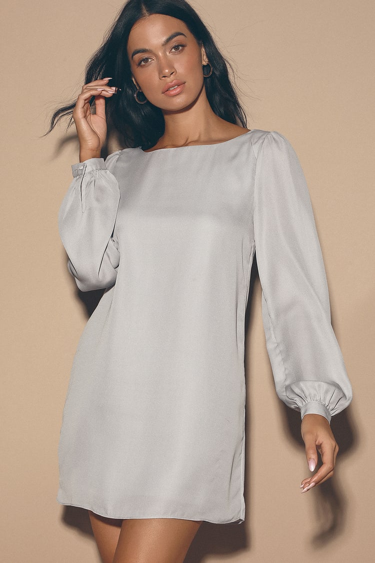 Shift dress with long sleeves