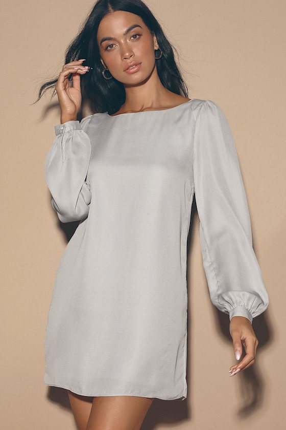 Status Update Light Grey Shift Dress 2