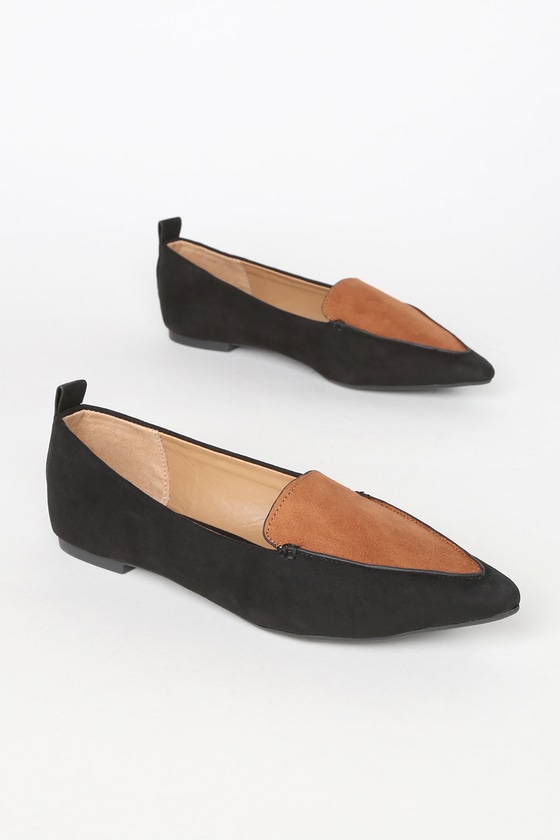 cognac suede flats
