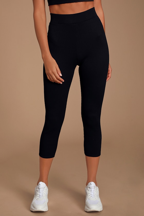 Cute Black Leggings Ribbed Leggings HighWaisted Leggings Lulus