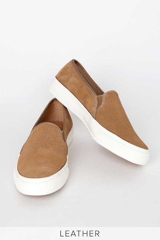 Double Decker Brown Suede Leather Slip-On Sneakers 1