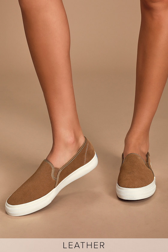 Double Decker Brown Suede Leather Slip-On Sneakers 2