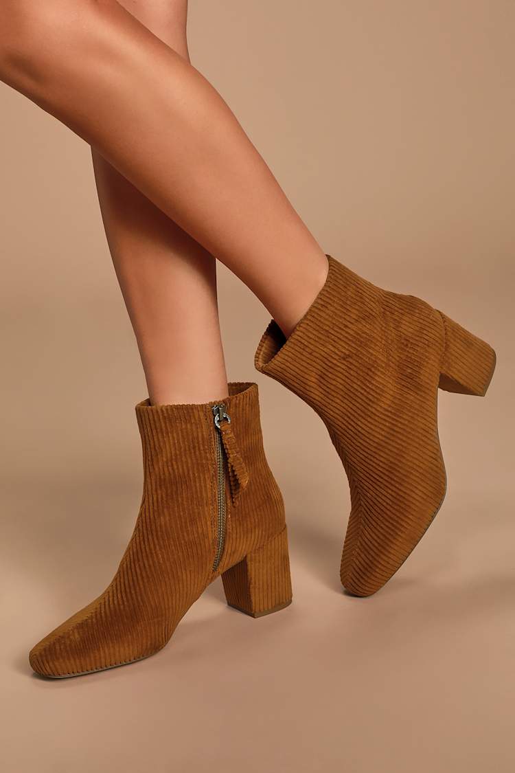 Splendid Heather Bootie Heather Whiskey Corduroy High Heel Booties