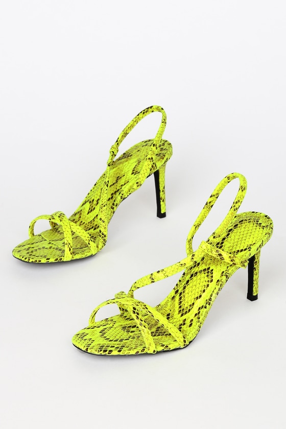 neon yellow strappy sandals