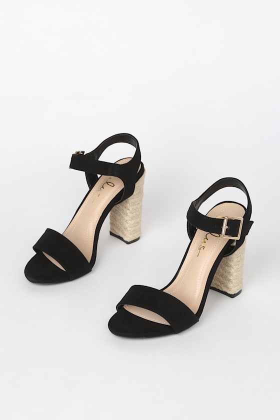 black espadrille heels