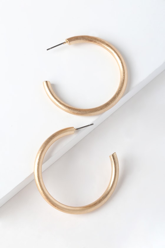 Franc Brushed Gold Hoop Earrings