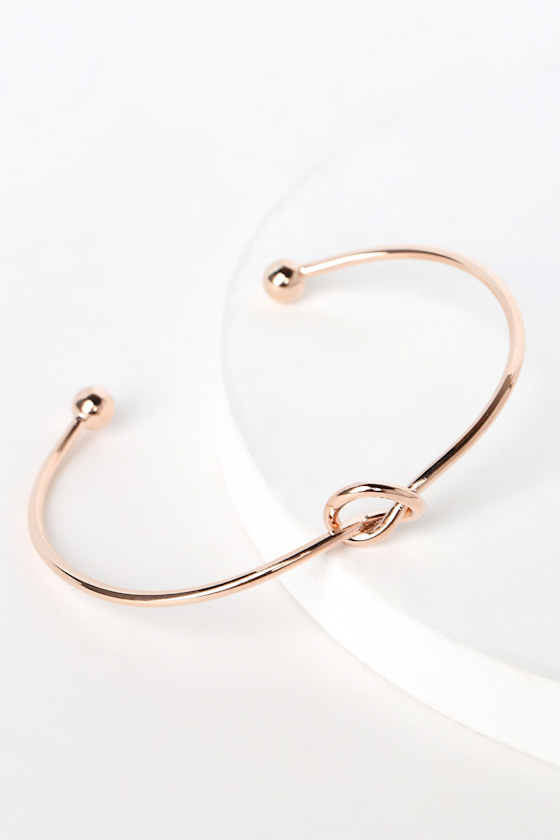 Presleigh Love Knot Cuff Bracelet in Rose Gold