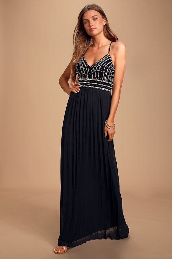 Black Maxi Dress Embroidered Maxi Dress Beaded Maxi Dress Lulus
