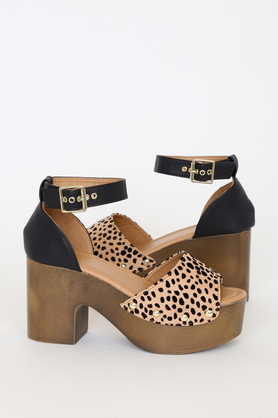 leopard and tan sandals