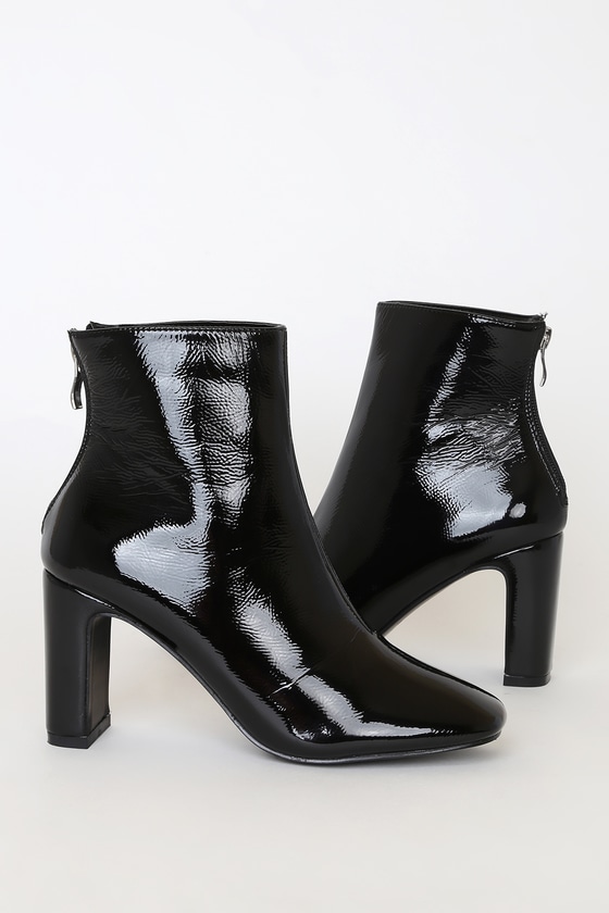 black patent bootie