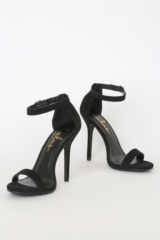 thin strap black heels