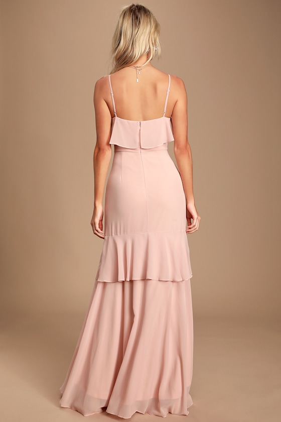 Glam Blush Maxi Dress Ruffled Maxi Dress HighLow Maxi Dress Lulus