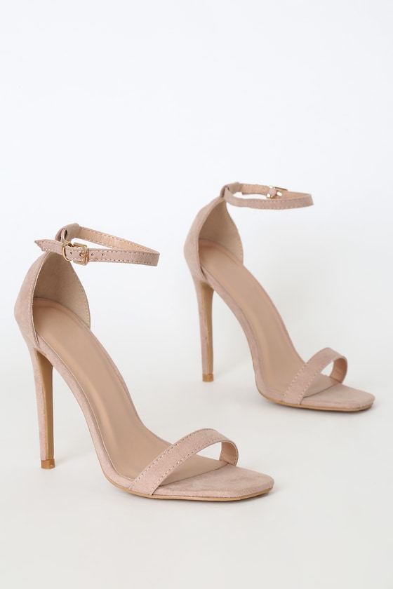 square toe tan heels
