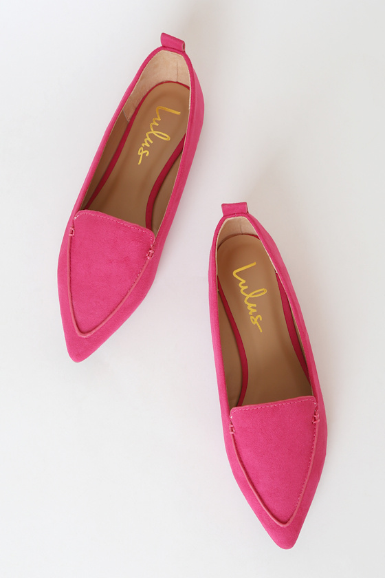 fuchsia pink loafers