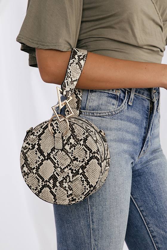 Sammy Tan Multi Snake Print Circle Purse 6