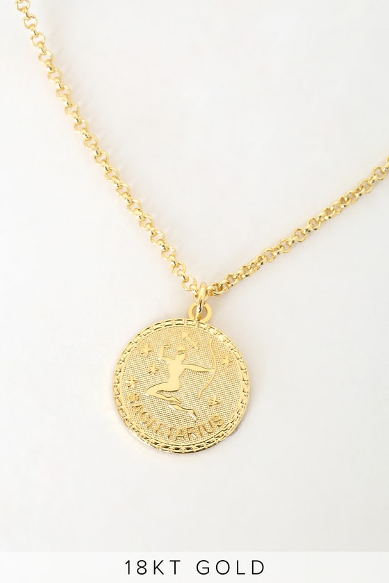 Astrology Necklace - Sagittarius Necklace - 18KT Gold Necklace - Lulus