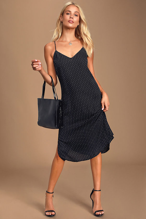 Paiton Black Print Midi Slip Dress 6