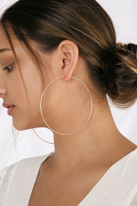 Keep Me Forever Oversized Gold Hoop Earrings 5