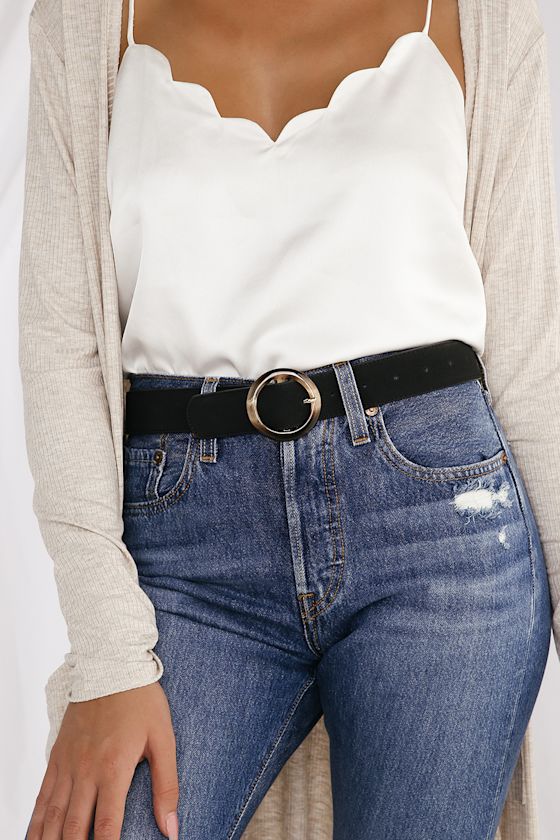 Suede Belt in Black