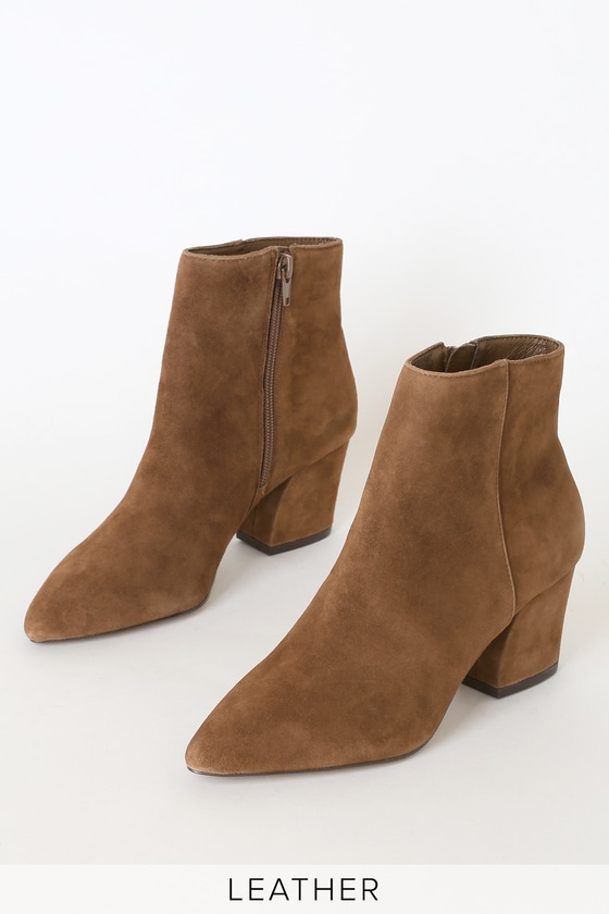 Steve Madden Missie - Brown Suede Leather Boots - Ankle Booties
