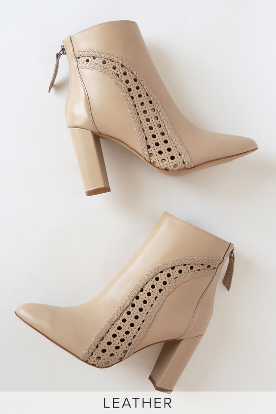 nude leather bootie